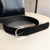 Wide Belt Niche Retro Y2g Hot Girl Suede Frosted Wide-brimmed Belt Silver Buckle