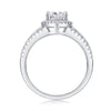 Looking Back - A Wedding Ring Set With 1-carat Top-quality Moissanite S925 Silver And Platinum-plated Diamond Can Be Inspected With A Diamond Pen