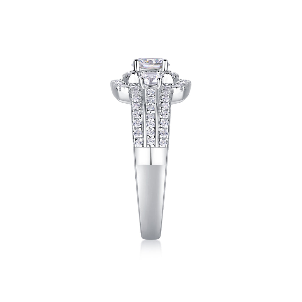 Afternoon Gobi - A Wedding Ring Set With 0.5-carat Top-quality Moissanite S925 Silver And Gold-plated Diamond Can Be Inspected With A Diamond Pen
