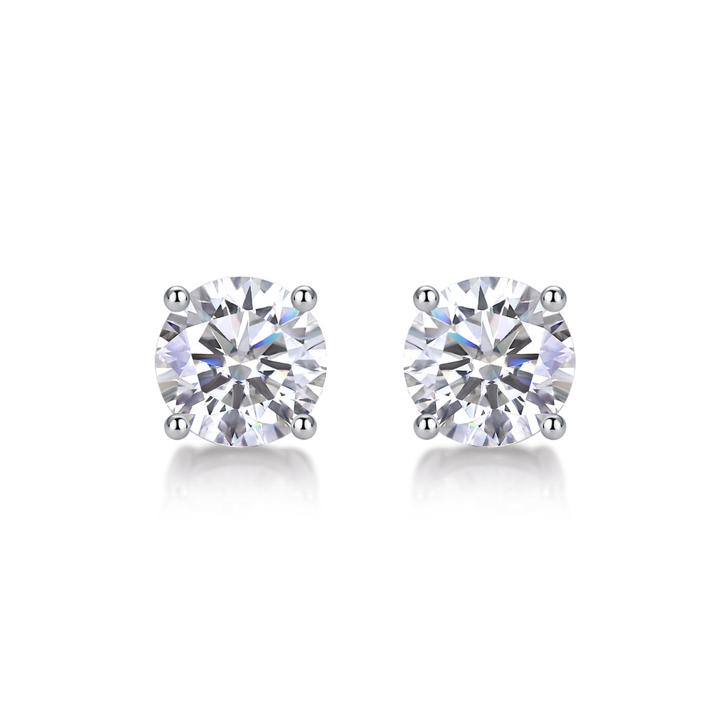 Pure Love - Earrings Set With Top-quality Moissanite S925 Silver And Platinum-plated Stud Earrings Are Fashionable And Trendy Accessories That Can Be Tested With A Diamond Pen