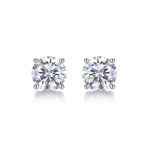 Pure Love - Earrings Set With Top-quality Moissanite S925 Silver And Platinum-plated Stud Earrings Are Fashionable And Trendy Accessories That Can Be Tested With A Diamond Pen