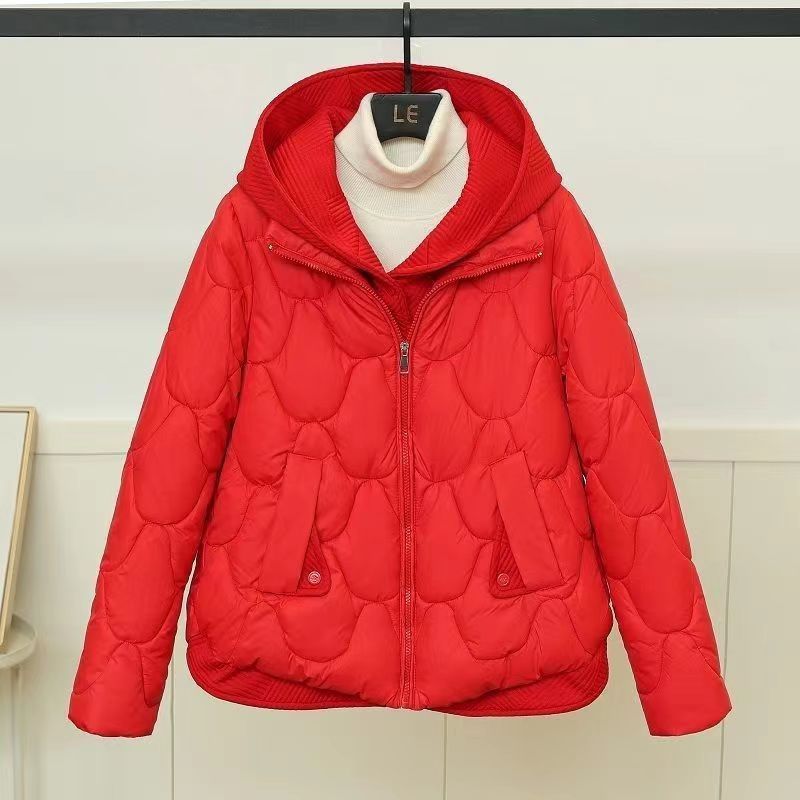 Women's Short Hooded Down Jacket, Two-piece Loose-fitting, Fashionable, Thickened Cotton-padded Jacket