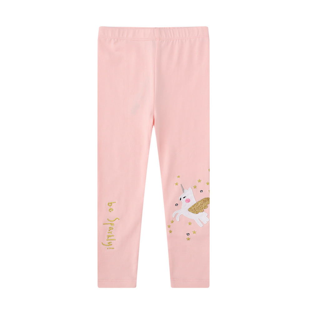Spring New Products Children's Clothing One Drop Shipping Girls European And American Embroidered Leggings Baby Slim Leggings