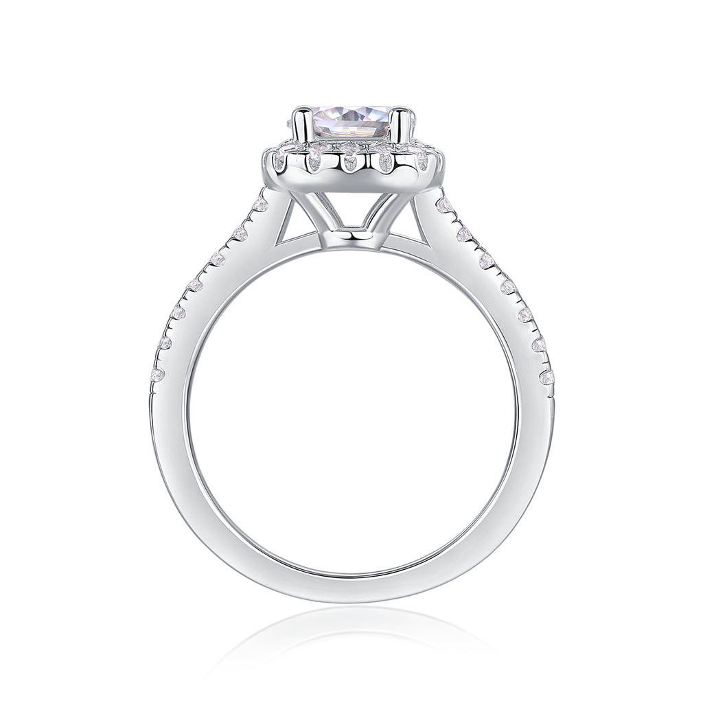 Within Easy Reach - A 1-carat Top-quality Moissanite S925 Silver Platinum-plated Diamond Wedding Ring Can Be Inspected With A Diamond Pen