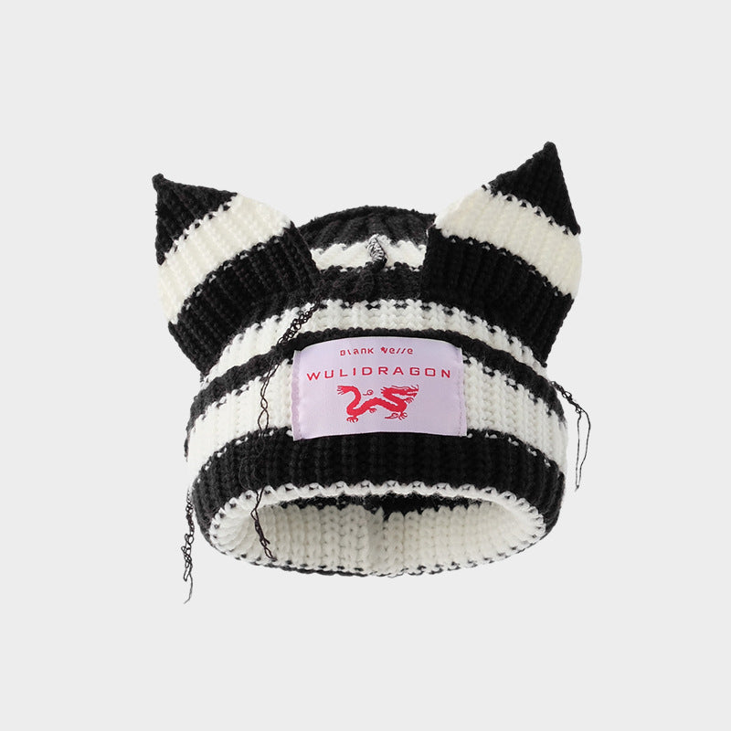 Woolen Cap Warm Ear Protection Cute Lady