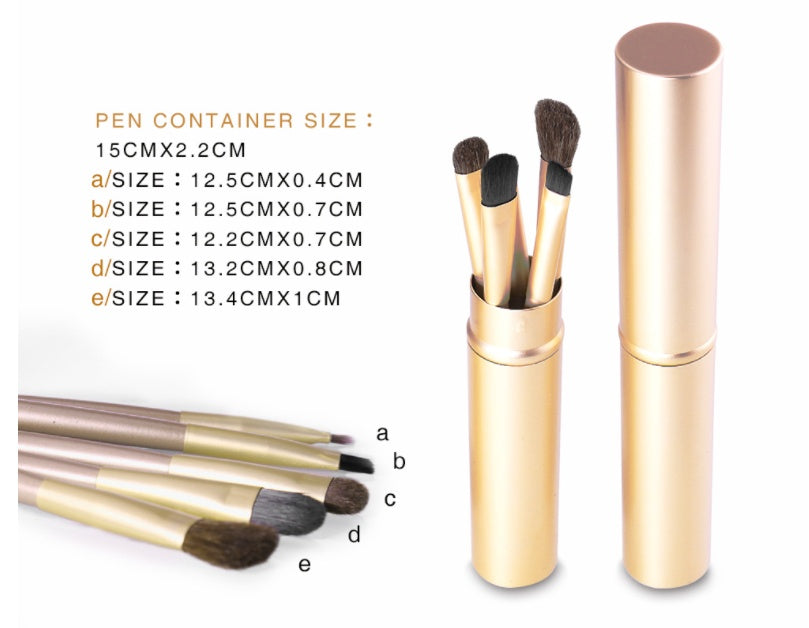 Soft Portable Brush Set With 5 Eyeshadow Brushes