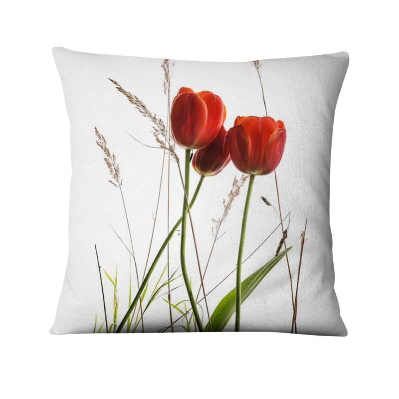 Floral Digital Print Pillowcase Green Plant Cushion Cover