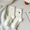 Plush Soft Glutinous Socks Women's Fleece-lined Thickened Cute Cartoon Mid-calf High-grade