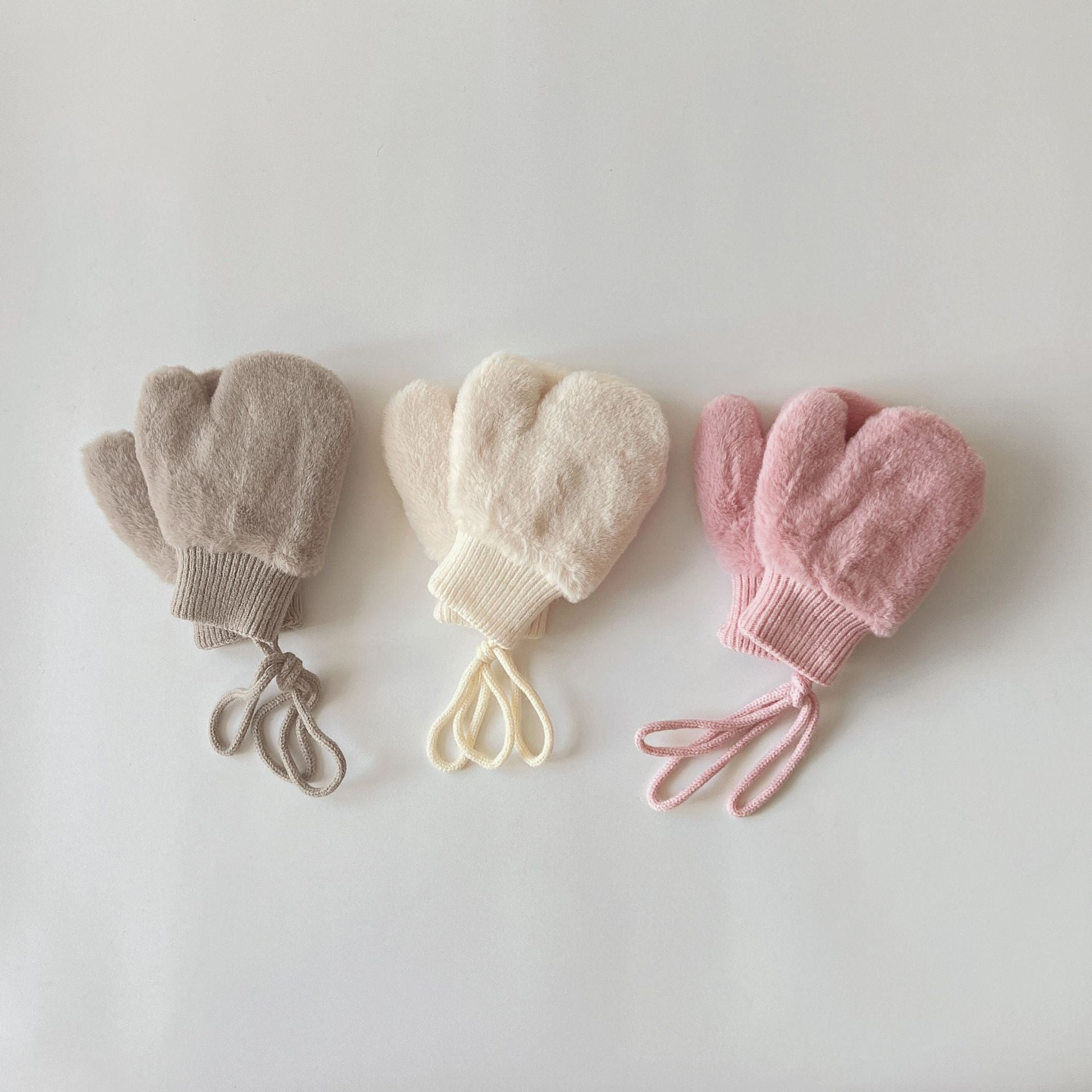 Fleece-lined Warm Finger Halter Baby Gloves