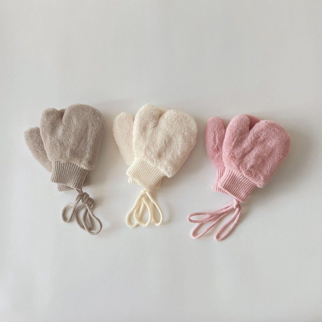 Fleece-lined Warm Finger Halter Baby Gloves