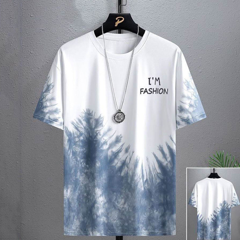 Gradient Half-length Sleeve Versatile Casual T-shirt