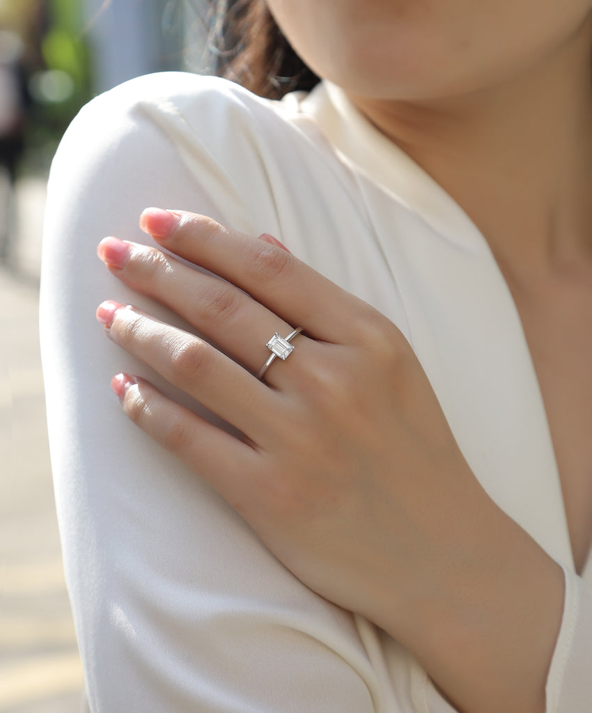 Composure - A Wedding Ring Set With Top-quality Moissanite S925 Silver And Platinum-plated Diamond Can Be Inspected With A Diamond Pen