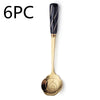 Stainless Steel Flower-shaped Spoon Surface Ceramic Handle Spoon Mixing Spoon