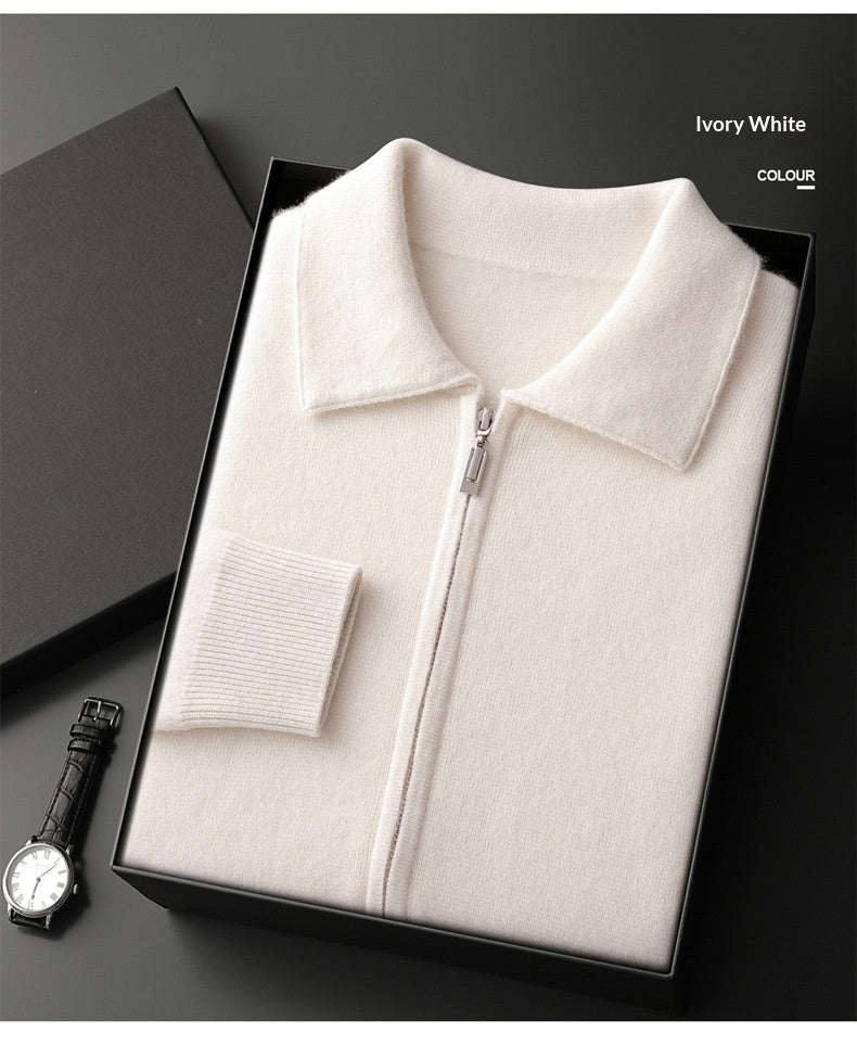 Men's Solid-Color Warm Knitted Cardigan