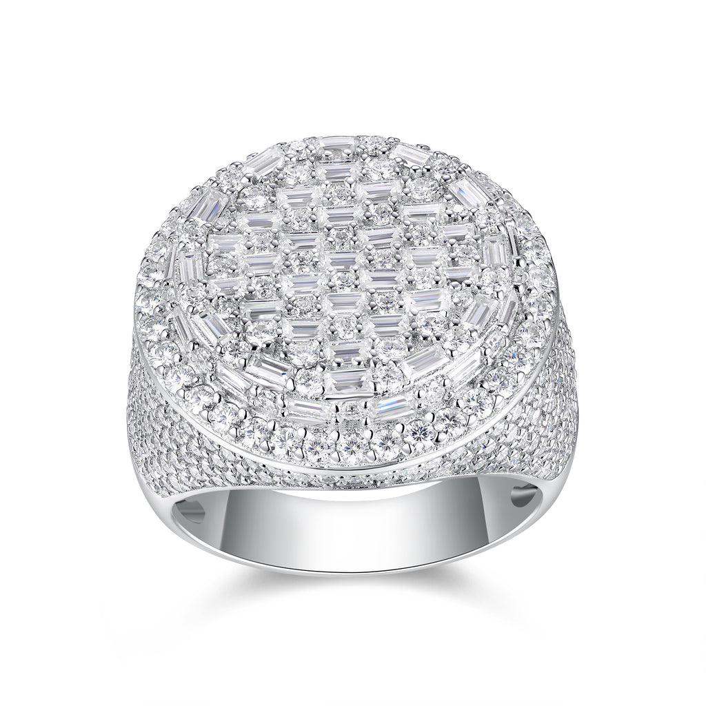 Unrivaled In The World - Men's Ring, Diamond Ring And Wedding Ring Set With Top-quality Moissanite S925 Silver And Platinum-plated. The Ring Can Be Inspected With A Diamond Pen