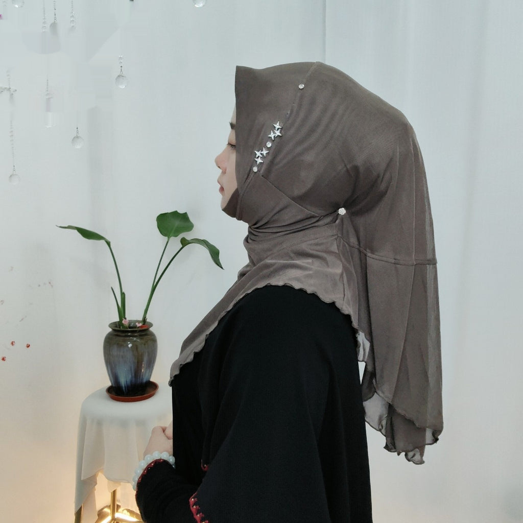 Women's Minimalist Five-star Mesh Double-layer Large Edition Scarf