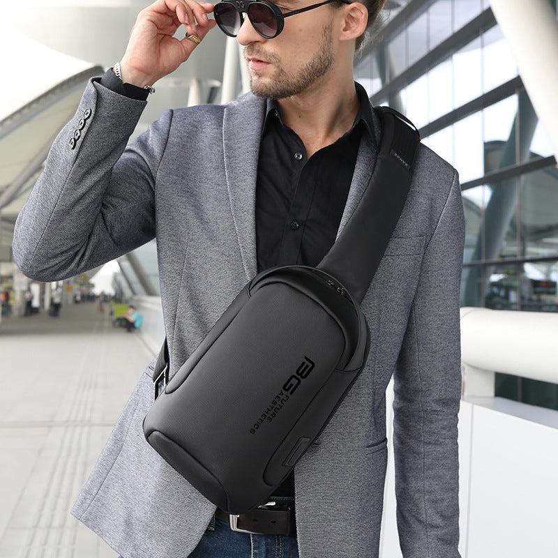 Men's Casual Shoulder Business Usb Shoulder Bag