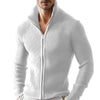 Knitted Zip-up Turtleneck Cardigan For Men