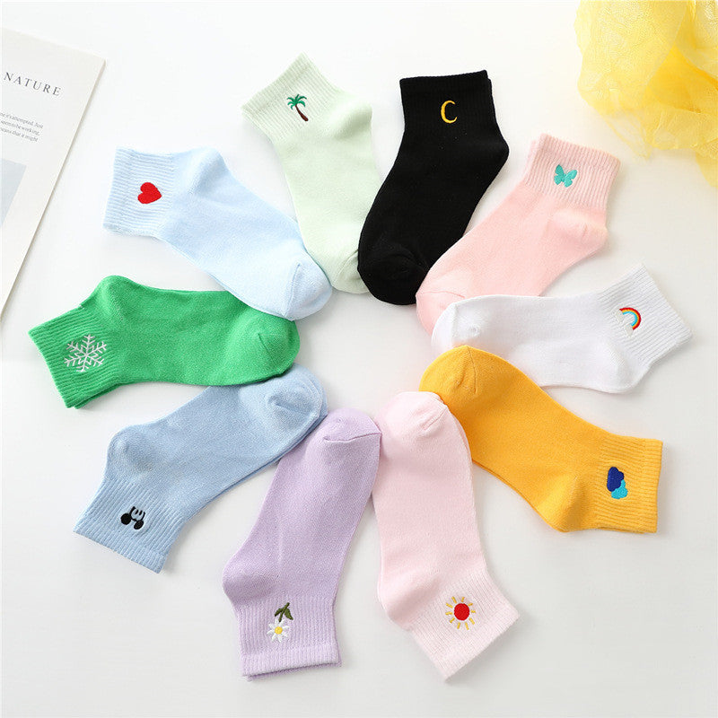 Women's Short Summer Mid-calf Sports Cartoon Women's Socks