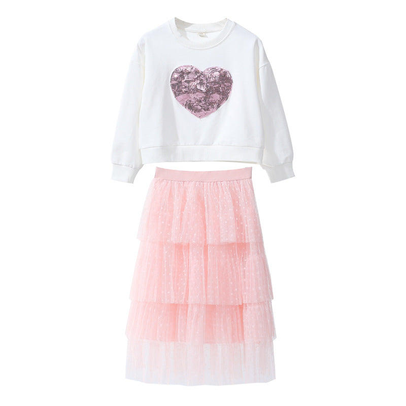 Sequin Love Girl Pullover Fashionable Stylish Clothing Fashionable