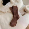 Autumn And Winter Small Eyes Mid-calf Plus Velvet Socks