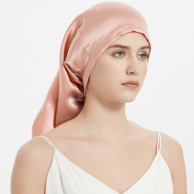 Women's Simple Silk Long Lace-up Nightcap