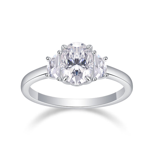 Brilliant Light And Shadow - A Wedding Ring Set With 2-carat Top-quality Moissanite S925 Silver And Platinum-plated Diamond Can Be Inspected With A Diamond Pen