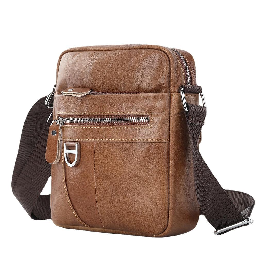 Shoulder Messenger Retro For Boys Cattle Leather Bag