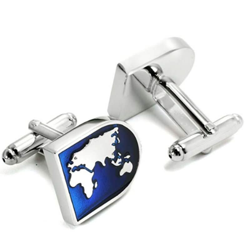 Earth Pattern Men's French Shirt Cufflinks Jewelry - Eshtree
