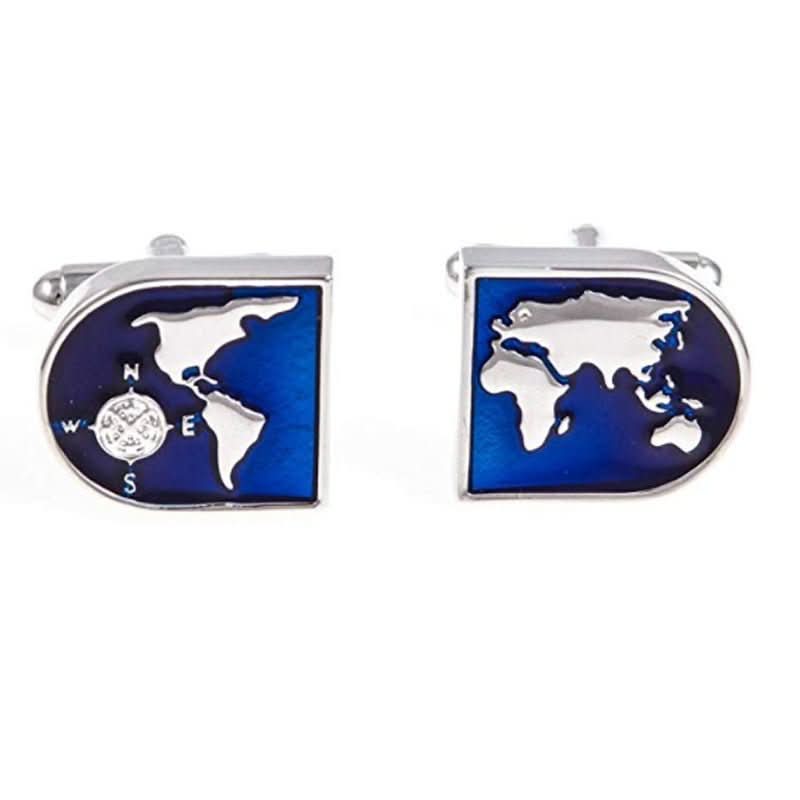 Earth Pattern Men's French Shirt Cufflinks Jewelry - Eshtree