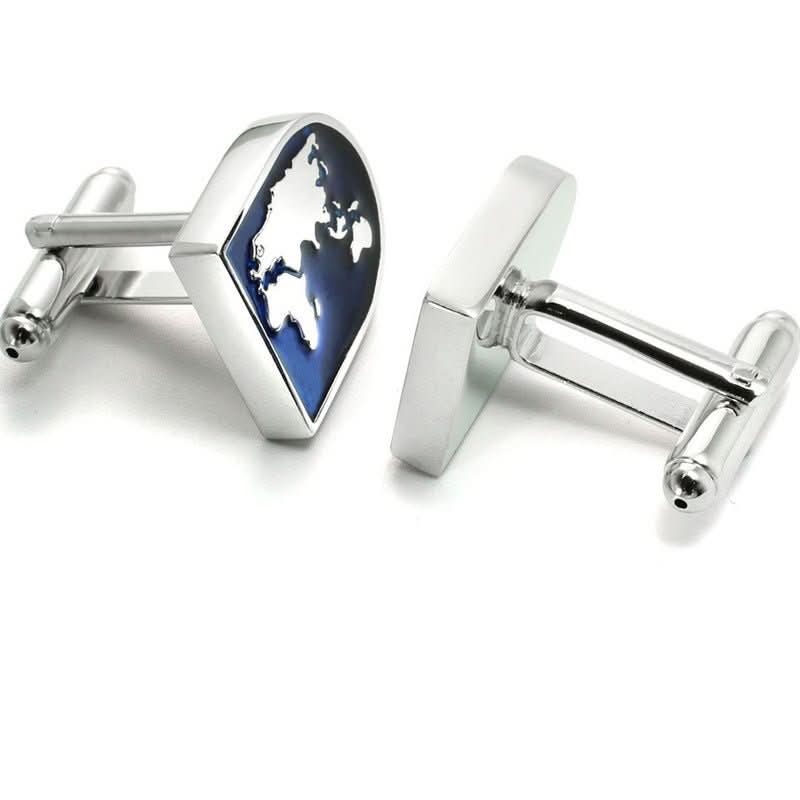 Earth Pattern Men's French Shirt Cufflinks Jewelry - Eshtree