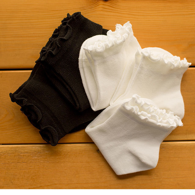 Wooden Ear Lace Children's College Style Cute Girl Socks