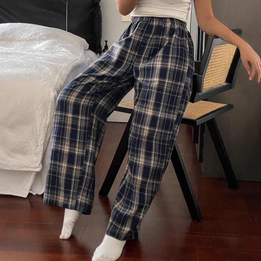 High Waist Straight Wide Leg Casual Homewear Pants
