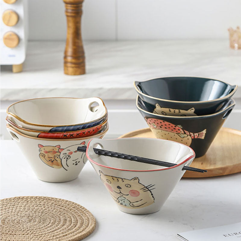 Japanese Noodle Bowl Home Creative Cute 7 Inches
