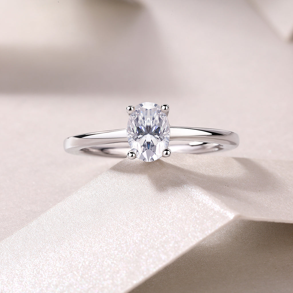 Eternal And Unchanging - A Wedding Ring Set With Top-quality Moissanite S925 Silver And Platinum-plated Diamond Can Be Tested With A Diamond Pen