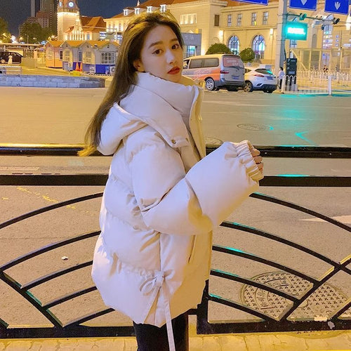 Loose Thick Drawstring Warm Coat Tide