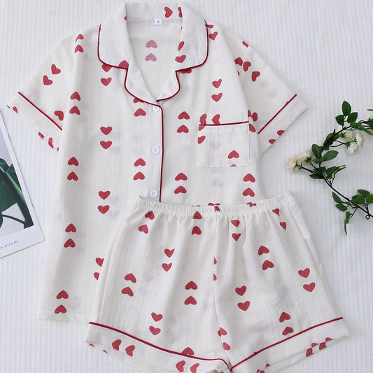 European And American Love Strawberry Multi-color Pajamas Homewear