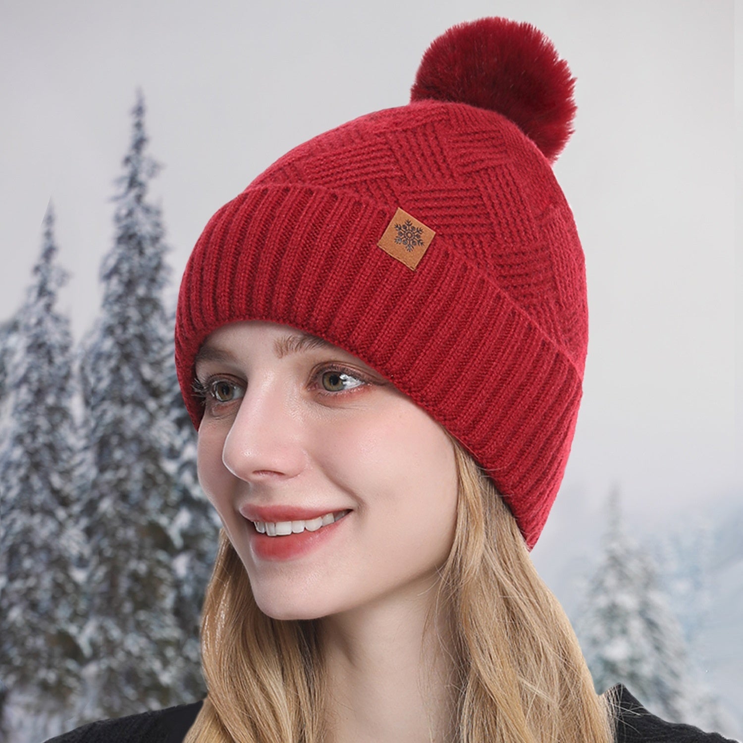 Velvet Cold Protection Wool Keep Warm Sleeve Cap Scarf Gloves Set