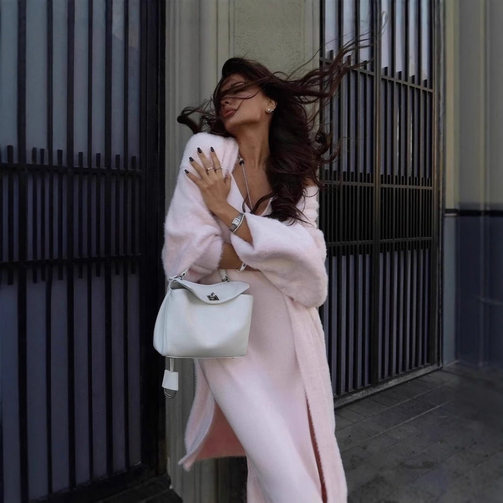 Elegant Soft Knitted Lady's Sweater Cardigan Loose Long Casual All-matching