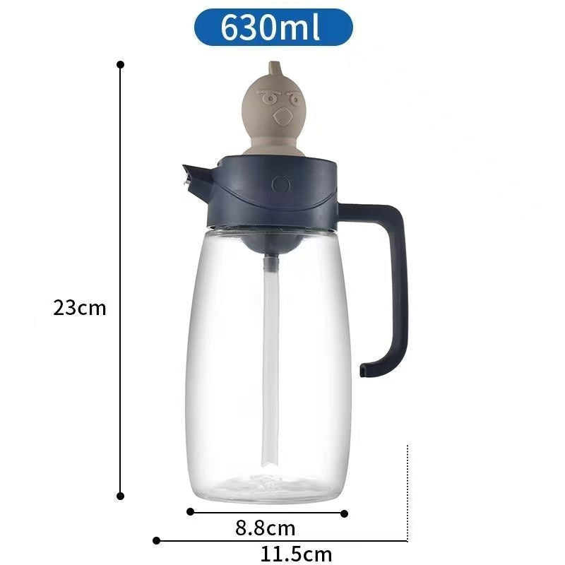Glass Oiler Brush Cover Integrated Household Leak-proof Oil Bottle Baking And Barbecue Non-oil-stick Bottle