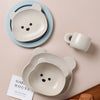 Cute Bear Ceramic Rice Bowl Breakfast Plate Set
