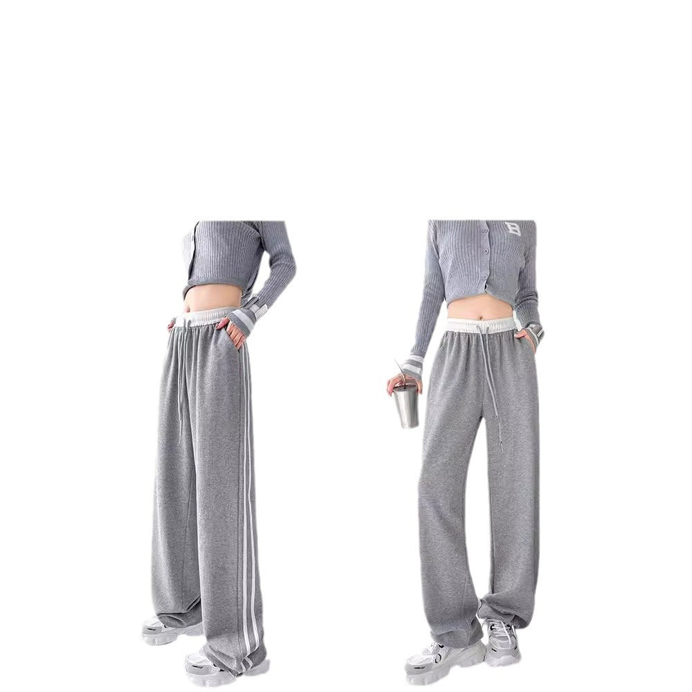 High Waist Drooping Loose Straight Casual Sweatpants