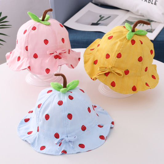 Strawberry Leaf Baby Basin Hat