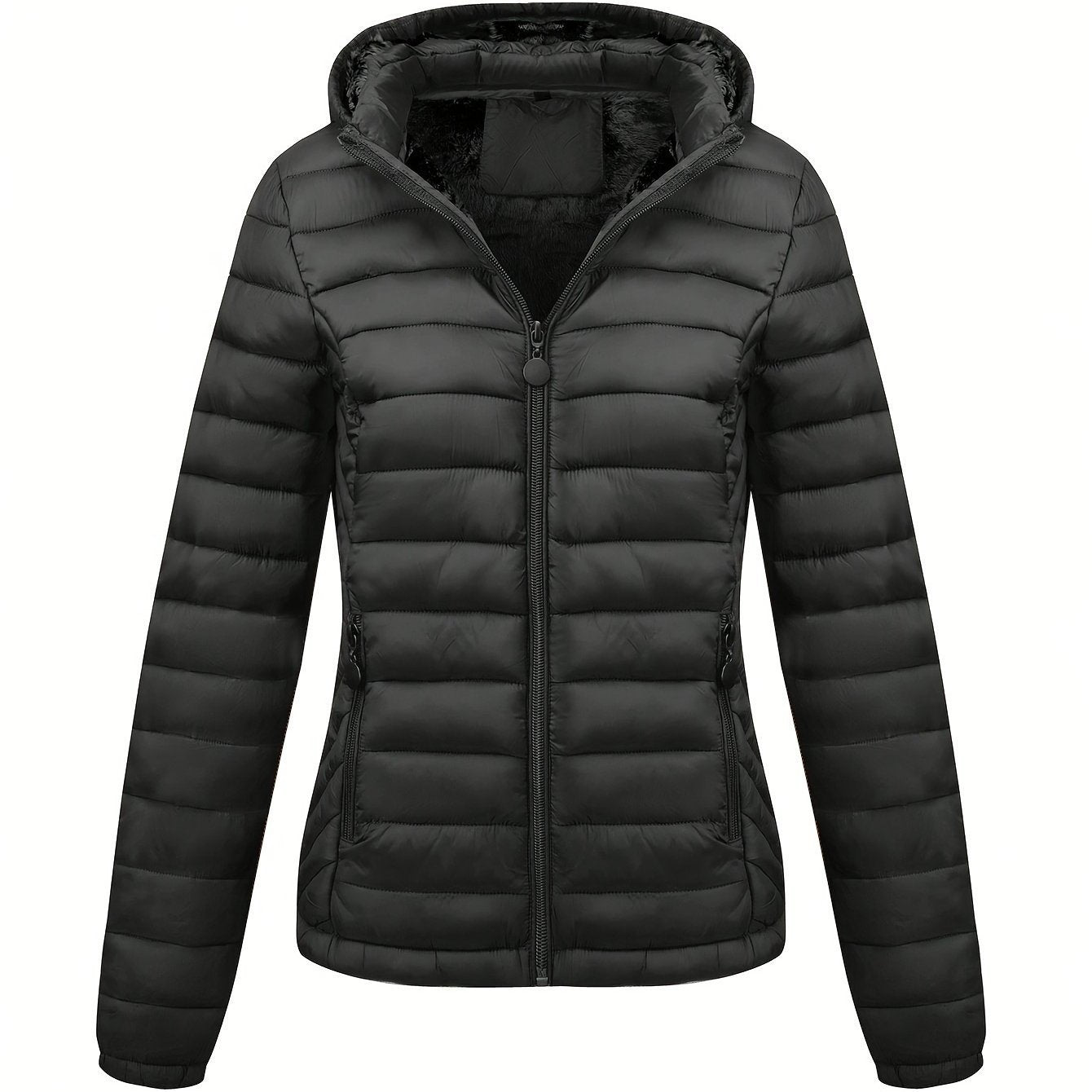 Women's Lightweight Hooded Winter Jacket Nylon Material
