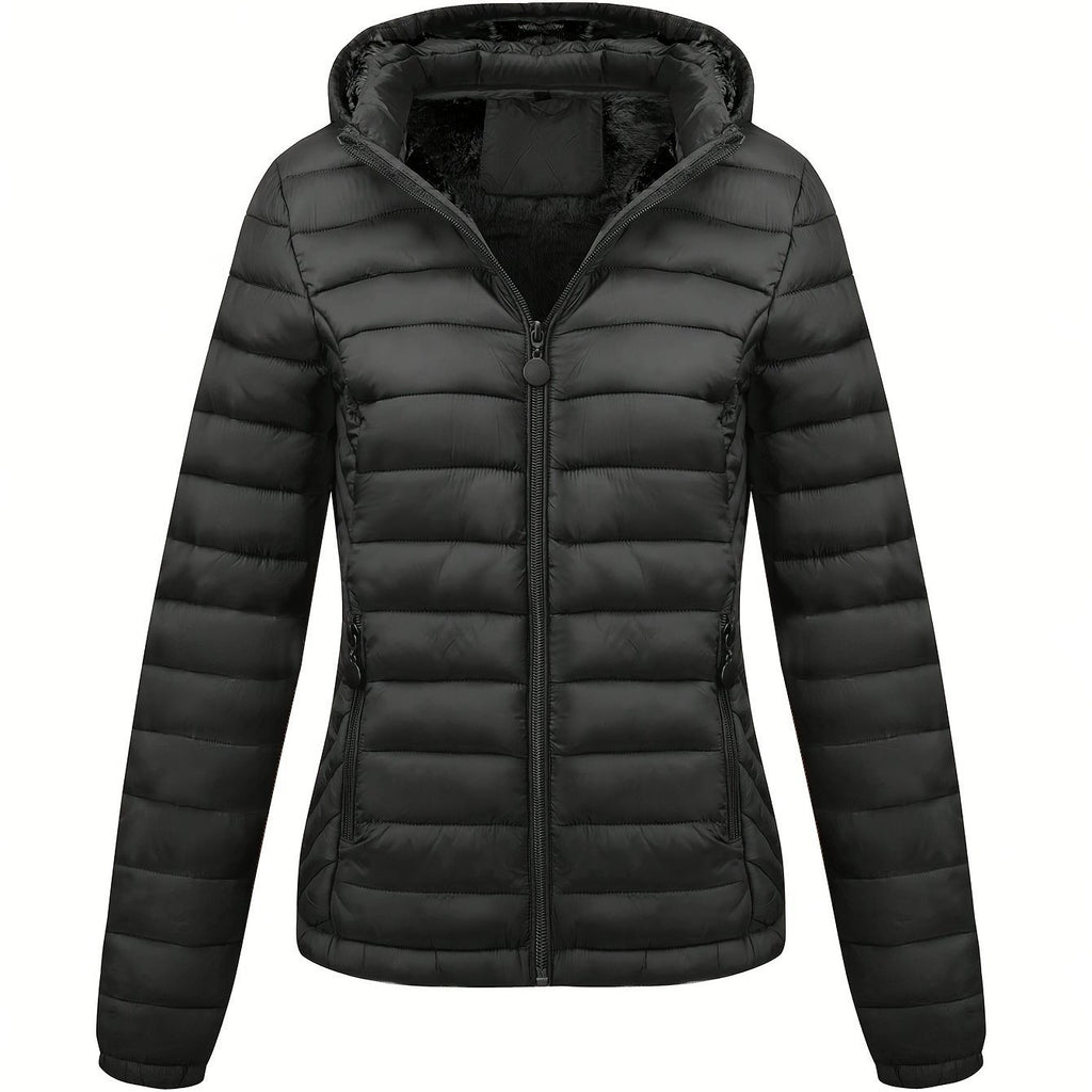 Women's Lightweight Hooded Winter Jacket Nylon Material