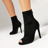 High-heeled Women's Stiletto Boots With Fishmouth.