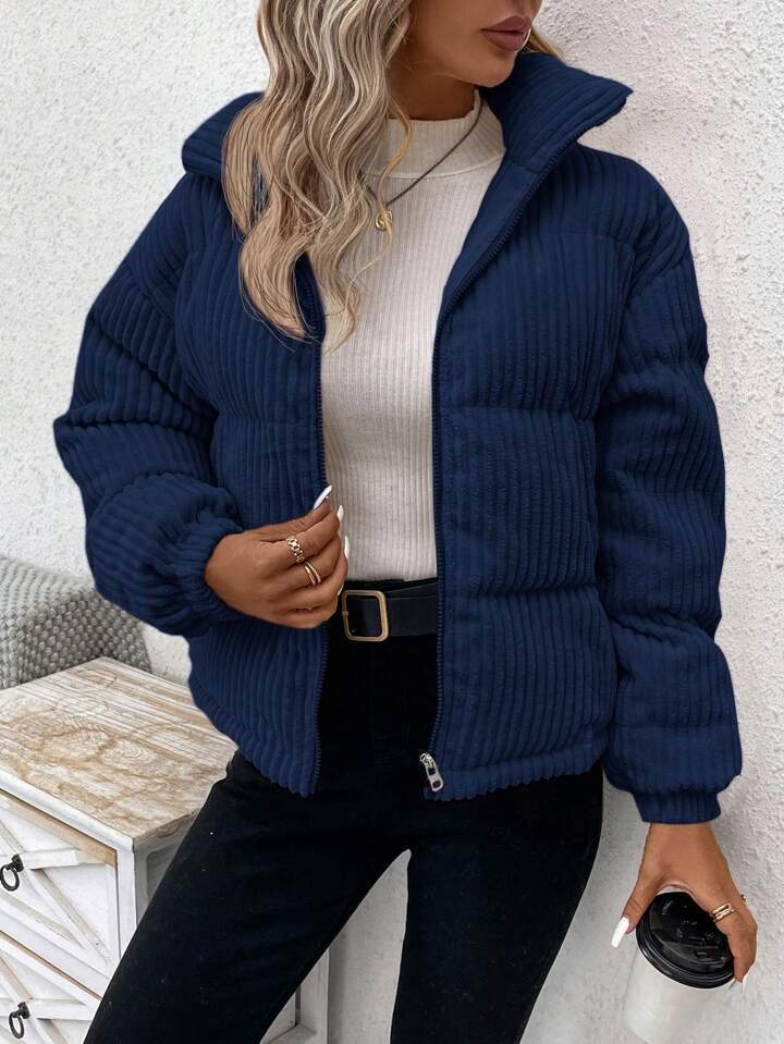 Women's Thickened Plus Size Short Corduroy Cotton Coat Jacket