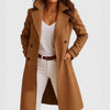 Women's Autumn And Winter New Solid Color Polo Collar Mid-length Woolen Coat