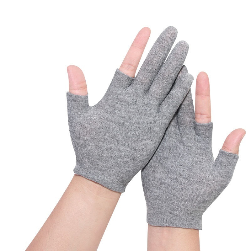 Exposed Five-finger White Cotton Gloves Half-finger And Breathable Sweat-absorbent Thin