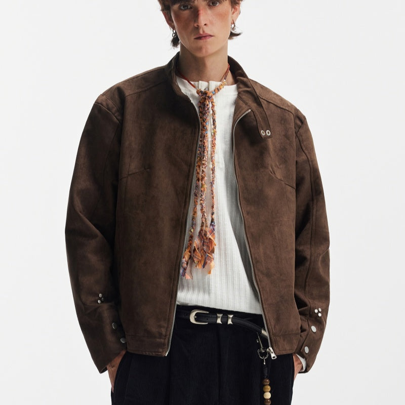 New Short Jacket Men's Couple Suede Coat